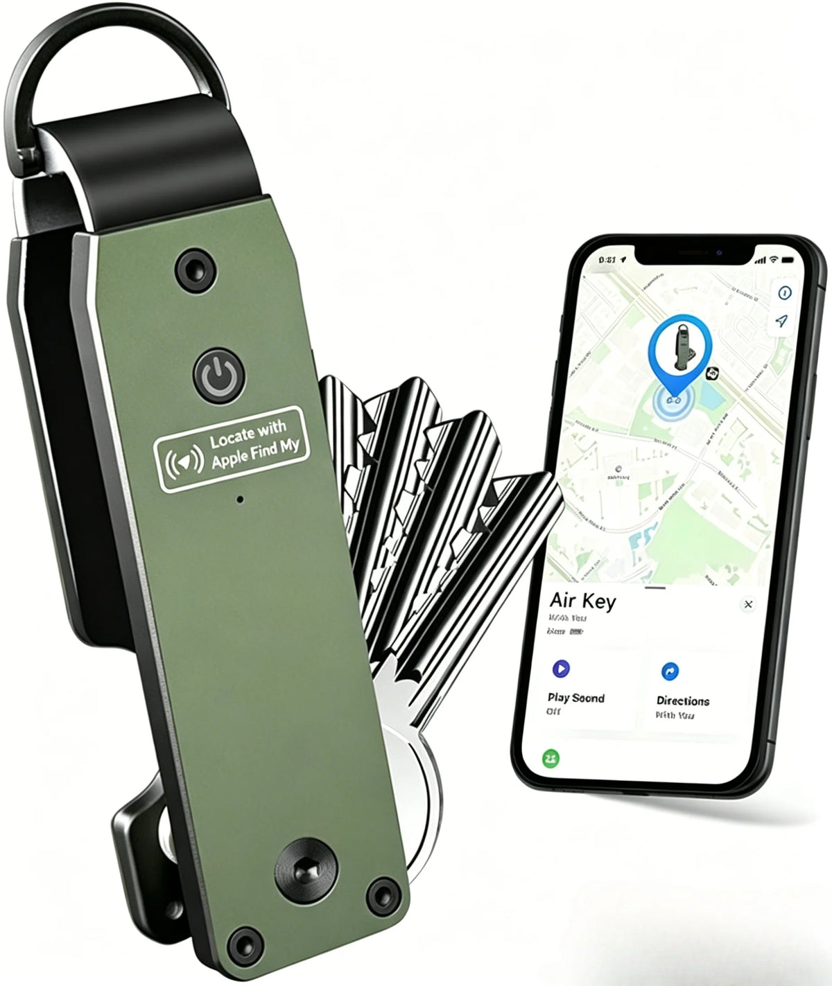 Air Keychain Car Key Chains with GPS Tracker Key Finder Built-in Airtag Chips Works with Apple Find My iOS Only Key Organizer