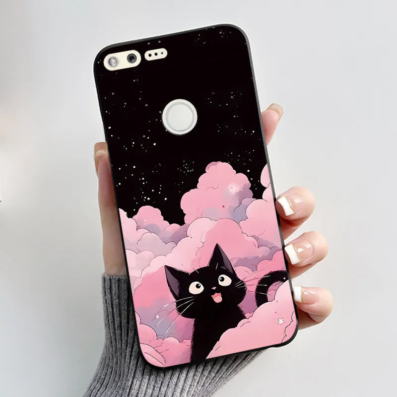 For Google Pixel 1 Soft Silicone Black Case For Google Pixel 1XL Elegant Style New Design Pattern Snow Mountain Casing