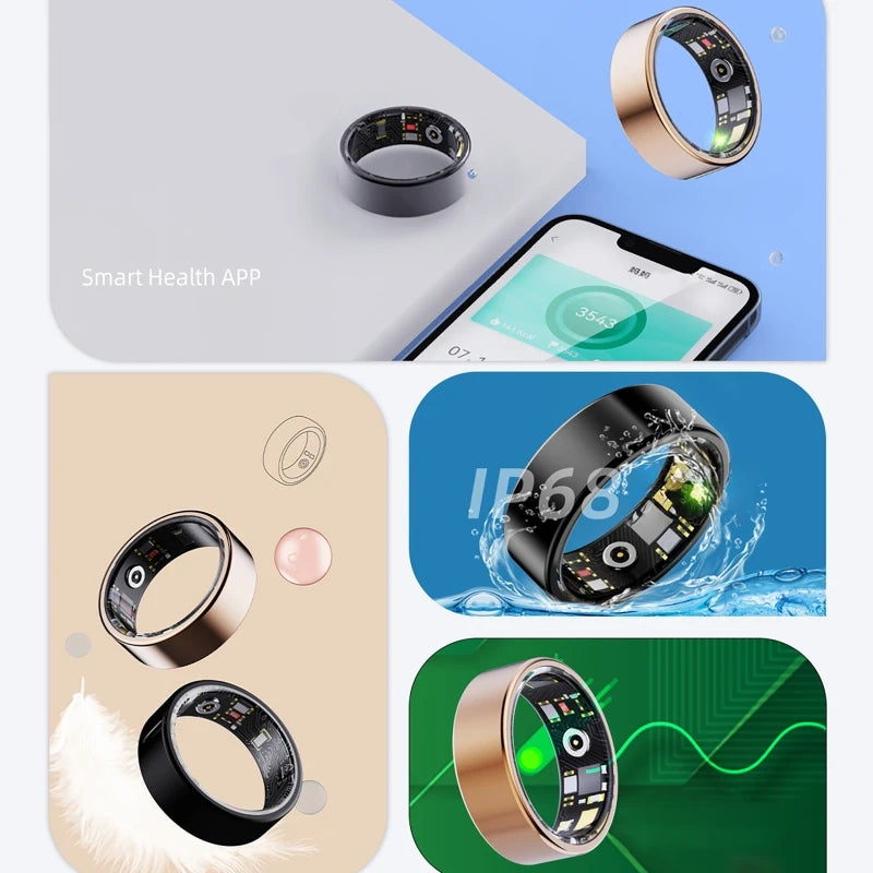New Smart Ring R09 Health Monitor Multi Sport Mode Skin Temperature Measurement 5ATM Waterproof Smart Ring With Charging Case