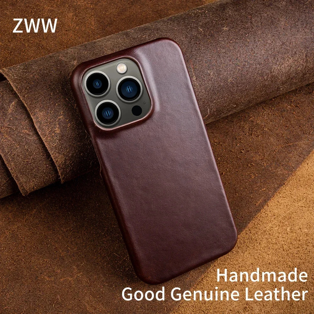 Oil Wax Luxury Genuine Leather Cover Case For Iphone 14 13 12 15 Pro Max 11 Case For Iphon Aesthetic Vintage Retro With 8 Colour
