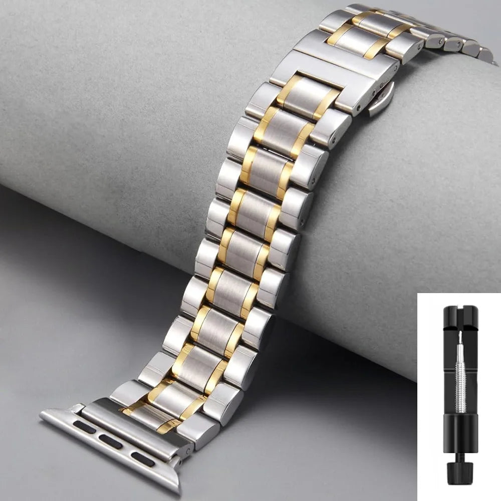 Stainless Steel Strap For Apple Watch Band Series 12/11/10/9/8/7/6/5/SE 3 Metal Bracelet For iWatch Ultra 4 49mm 45mm 44mm 46mm
