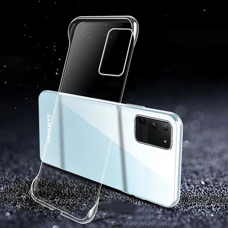 For Samsung Galaxy S22 S20 S21 S23 S24 FE S25 S26 Ultra S9 S10Plus Note 20 10 Plus 9 Borderless Transparent PC Hard Phone  Cover