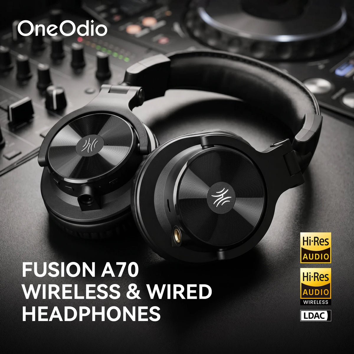 Oneodio A70 Gen 2 Wireless Bluetooth 6.0 Headphones With Hi-Res LDAC Audio 72Hrs Over Ear Studio Wired DJ Headset APP Support
