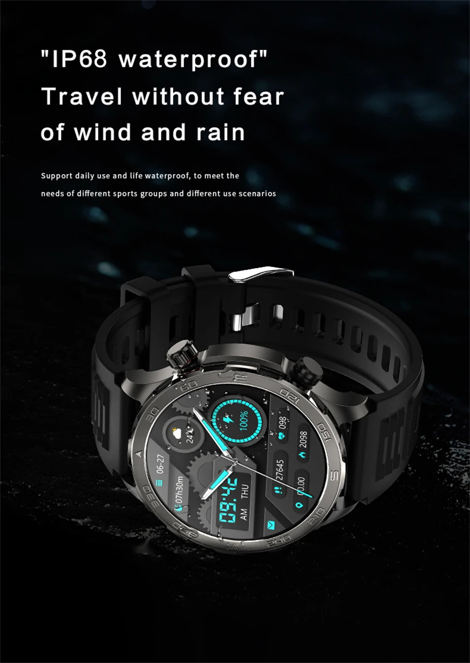 New GPS Track Smart Watch Men AMOLED HD Screen Outdoor Sports Fitness Heart Rate NFC IP68 Waterproof Bluetooth Call Smart Watch