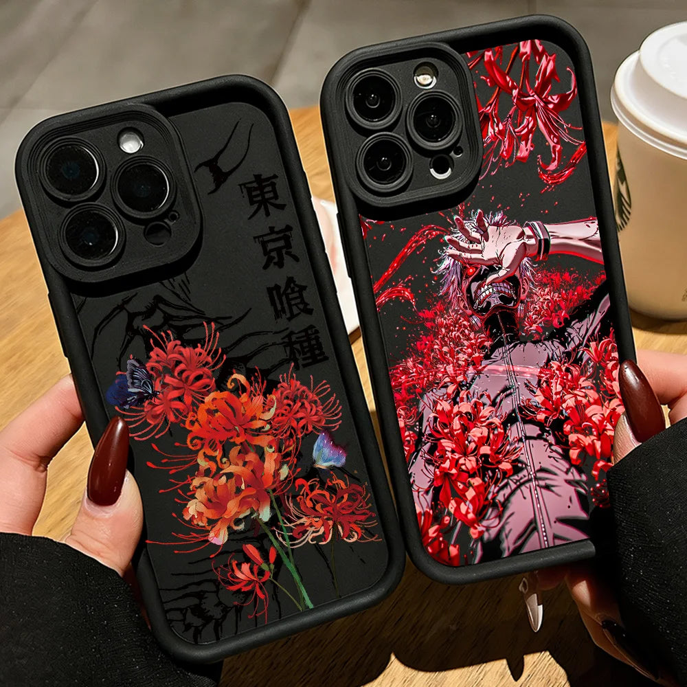 Hot Red Spider Lily T-Tokyo GhoulS Phone Case For Samsung S26 S25 S24 S23 S22 S21 S20 F06 M16 Note 20 FE Plus Ultra 4G 5G Cover