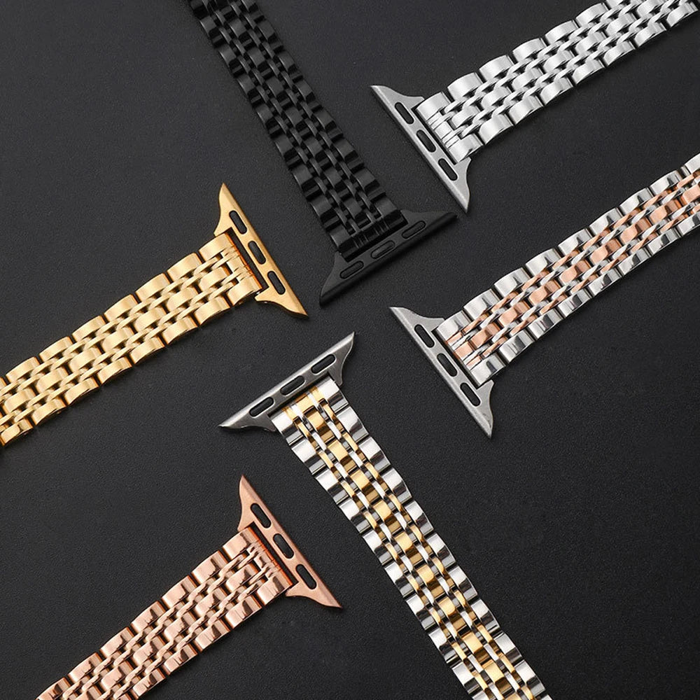 Stainless Steel Band For Apple Watch Strap Ultra 45 44 42mm 40 46mm Thin For iwatch Series 12/11/10/9/8/7/6/SE 3 Bracelet Woman