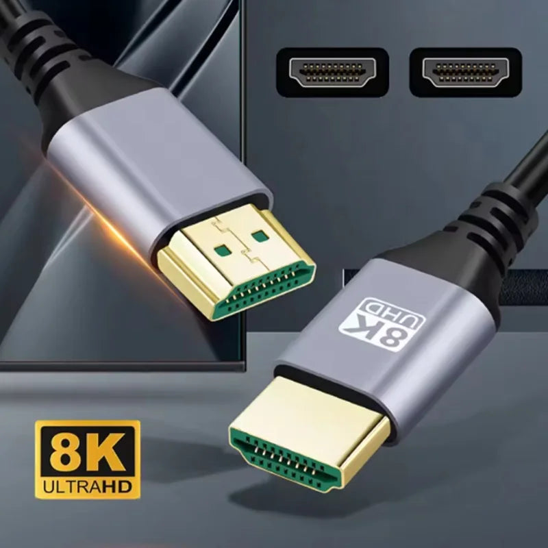 8K HDMI 2.1V 90 degree Cable Cord 8K 60Hz 4K 120Hz 48Gbps EARC ARC HDCP Ultra High Speed HDR for HD TV Laptop Projector PS4 PS5