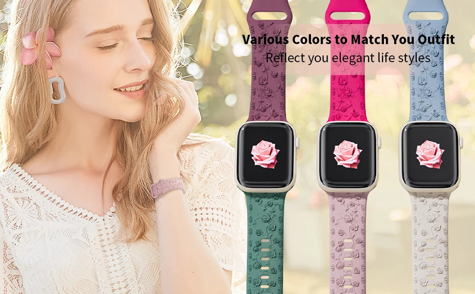Silicone Strap for Apple Watch Band 40mm 41mm 42mm 44mm 46mm 45mm 49mm 38mm Correas Bracelet iWatch Series 10 9 8 7 6 SE Ultra 2
