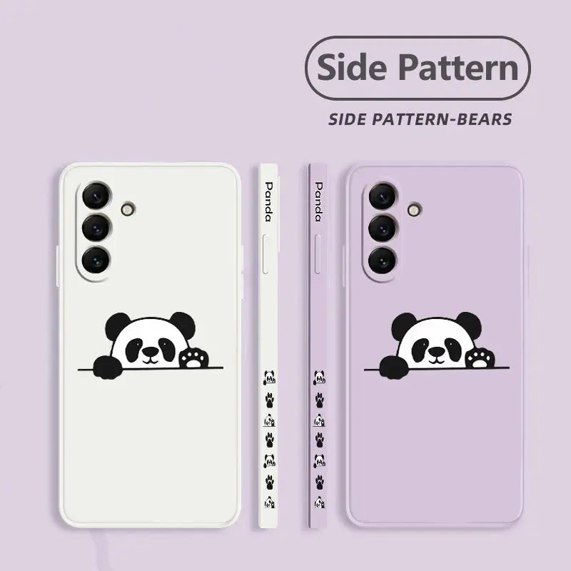 S24 Panda Cute Label New Silicone Phone Case For Samsung S24 S24Ultra S24Plus S23Plus S23 S21FE S22 S23FE S22Plus S21 S20 Cover
