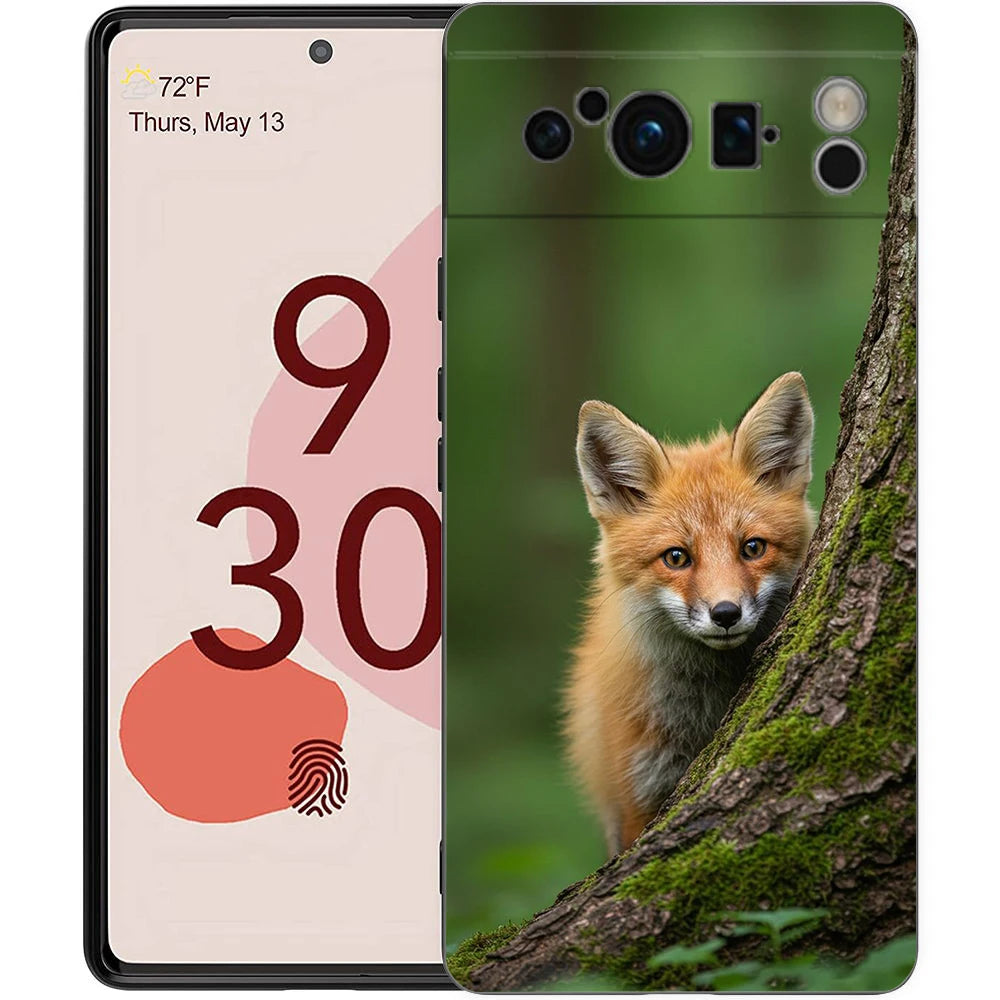 Cartoon Animal Bear Fox Squirrel Phone Case For Google Pixel 10 9 8 7 6 Pro XL 9A 8A 6A 7A 5G Soft Shockproof TPU Black Cover