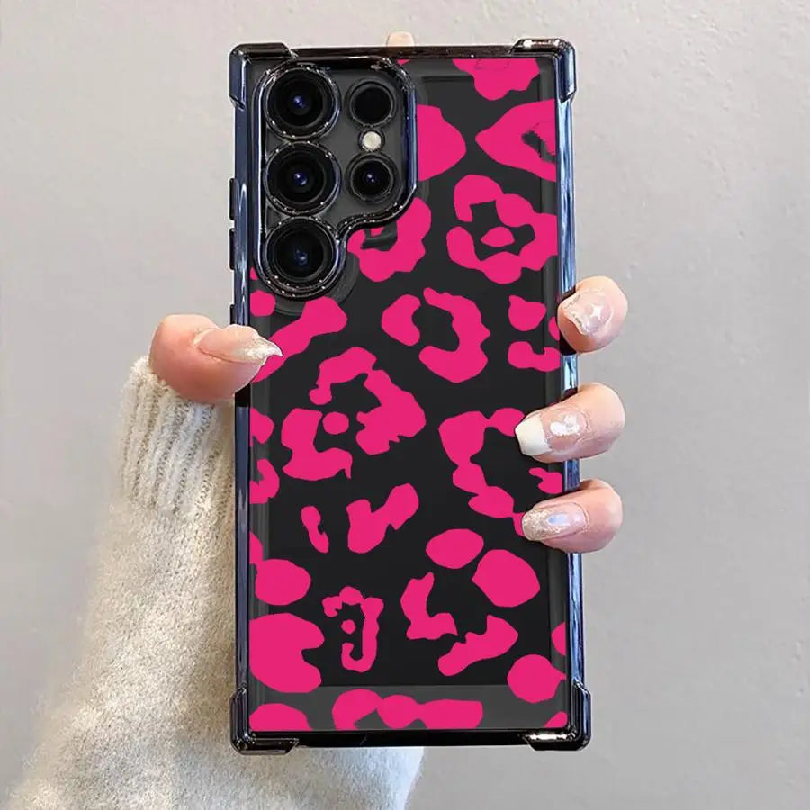Soft Phone Cover Case for Samsung Galaxy S21 Plus S20 FE S24 S25 Edge S23 S22 Ultra Leopard Print