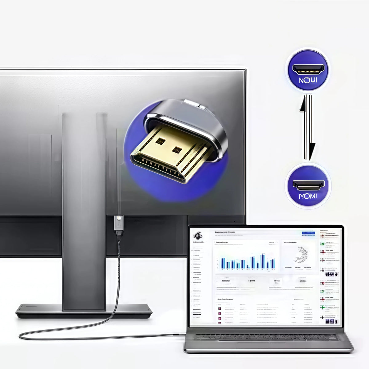 DisplayPort to HDMI Cable 4K 60Hz, DP to HDMI Adapter with Audio & HDR (3/6/10FT) – 4K@30Hz/1080p@120Hz, Compatible with PC