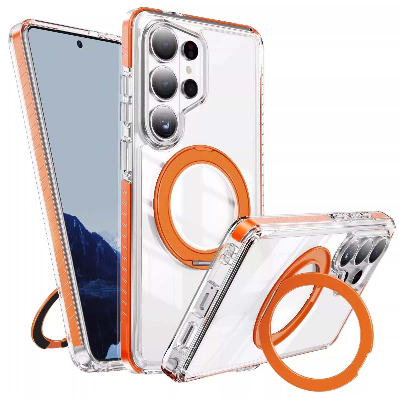 for S26Ultra S26+ For Magsafe 360°Rotation Stand Case For Samsung Galaxy S26 Ultra Plus S25 S24 Plus TPU Magnetic Charging Cover