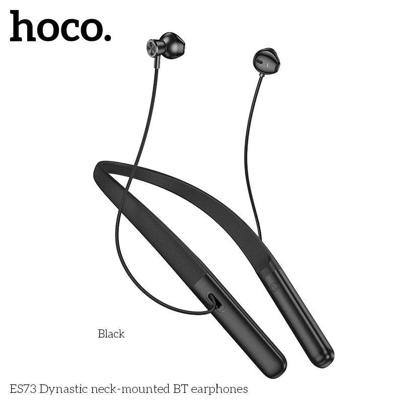 HOCO ES73 Neckband Wireless Bluetooth 5.4 Earphones 14mm Speaker HiFi Stereo Audio Sports Stereo Earbuds Support For Smart Phone