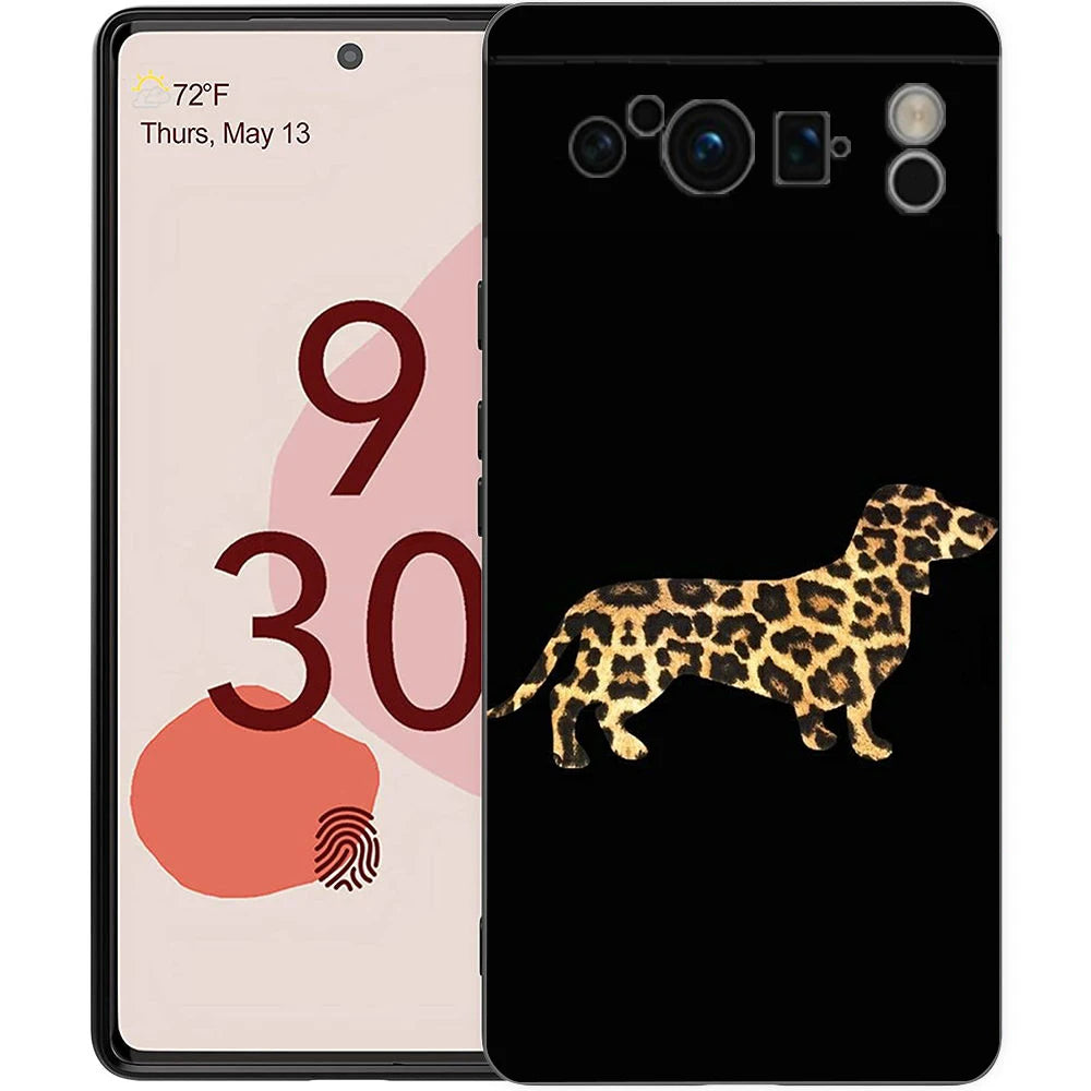 Cute Dachshund Bulldog Phone Case For Google Pixel 10A 10 9 8 7 6 Pro XL 9A 8A 6A 7A 5G Soft Shockproof TPU Black Cover