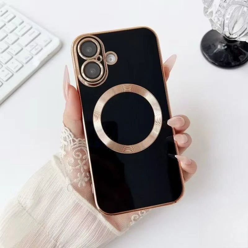 Luxury Plating For Magsafe Magnetic Phone Case For Samsung Galaxy S26 Ultra S25 Edge S24 S23 S22 S21 S20 FE S10 Plus Soft Cover