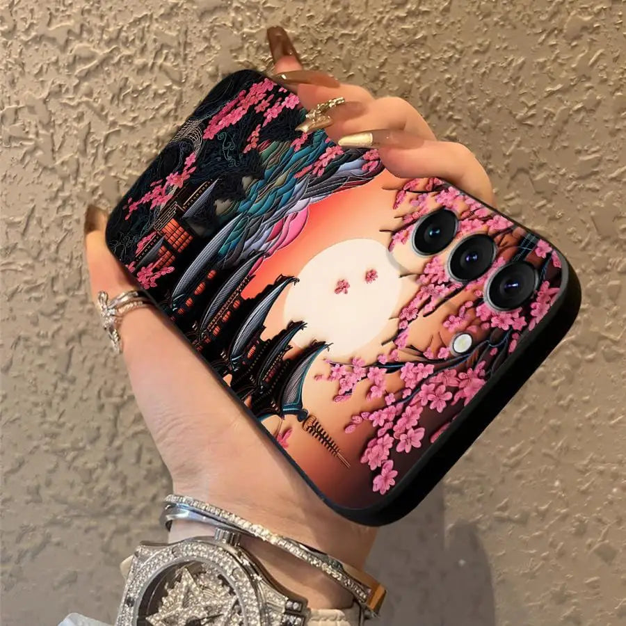 Case for Samsung Galaxy S26 Ultra S25 Plus S10 S9 S24 Note 20 8 9 10 S23 S21 FE S20 Ultra Funda Phone Cover Japanese Aesthetic