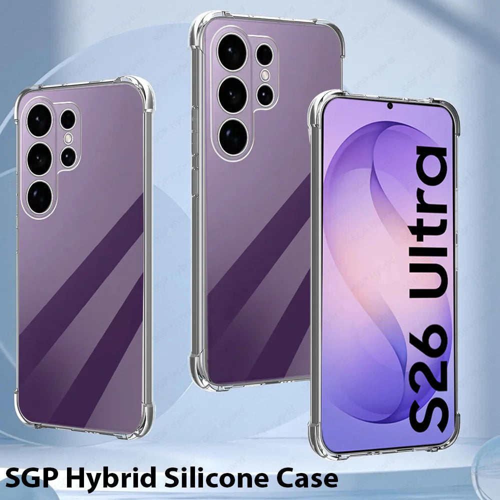 Shockproof Armor Case For Samsung Galaxy S26 Ultra S26+ S 26 SamsungS26 Plus S26Ultra 5G Clear Silicone Cover Transparent Funda