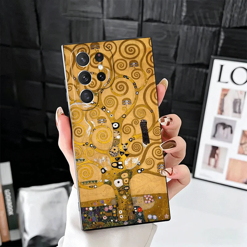 Kiss By Gustav Klimt Art Soft Phone Case for Samsung Galaxy S26 S25 Edge S24 Ultra S23 Plus S22 S21 FE S20 Black Cover Back Shel