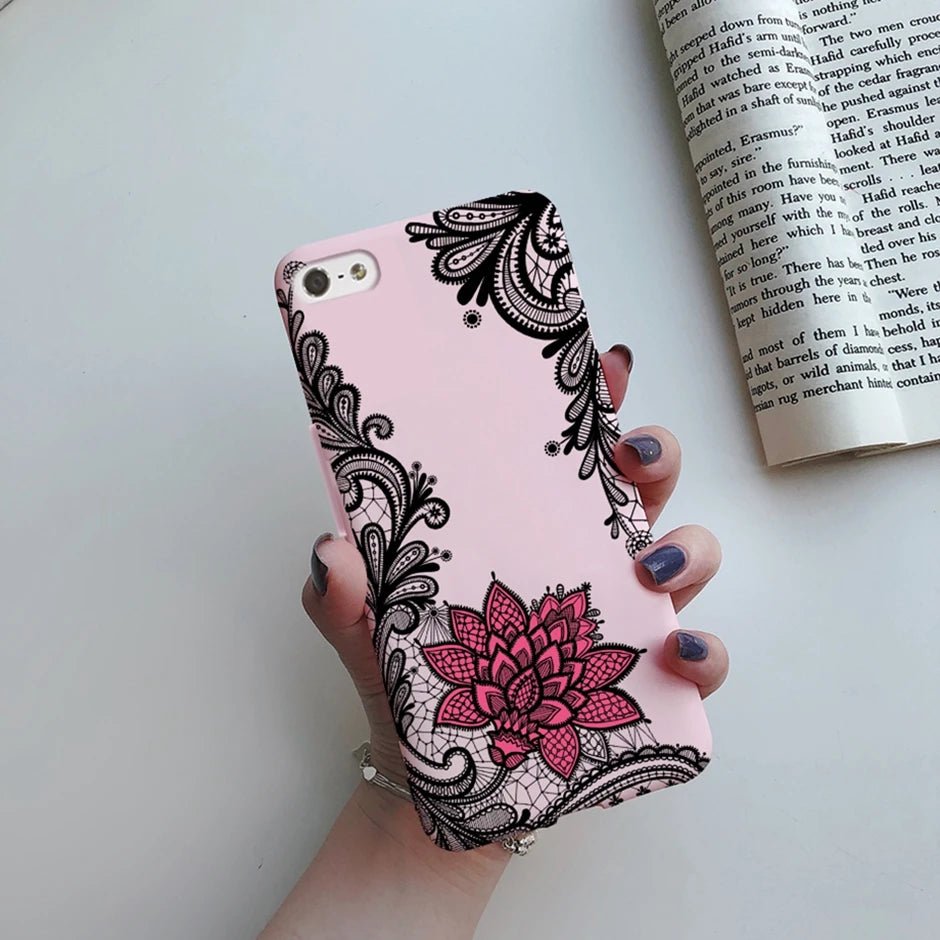 For iPhone 5 5S SE 2016 Case for iPhone 5 S Cover Silicon Cute Painted Case for iphone SE Cover Bumper for iphone 5S Phone Shell
