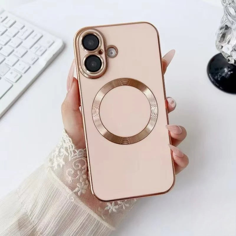 Luxury Plating For Magsafe Magnetic Phone Case For Samsung Galaxy S26 Ultra S25 Edge S24 S23 S22 S21 S20 FE S10 Plus Soft Cover