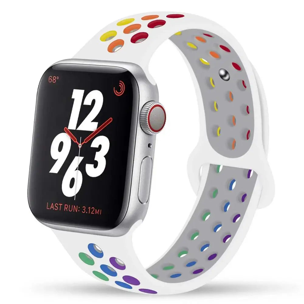 Sport Strap For Apple Watch band 44mm 40mm 49mm 45mm 41mm 42mm Breathable bracelet correa iWatch Series Ultra 4 12 11 10 9 8 SE