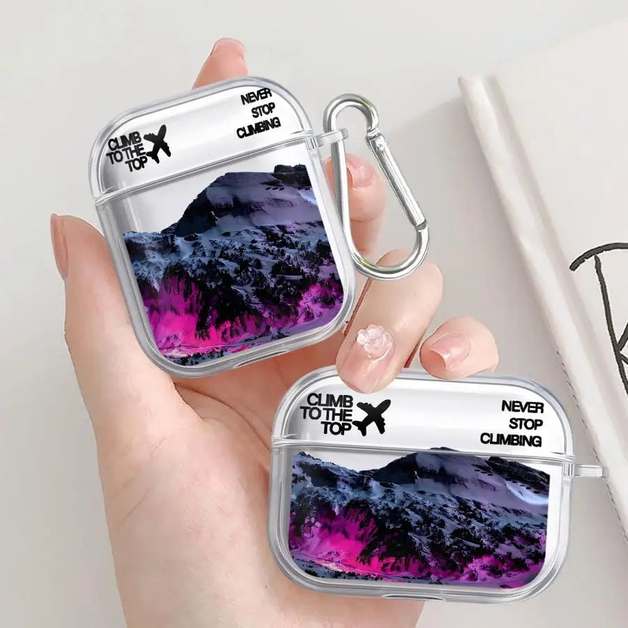 Snow Mountain Airplane Clear Earphone Cases Cover Case For Airpods Pro Pro3 2 1 3 Pro2 4