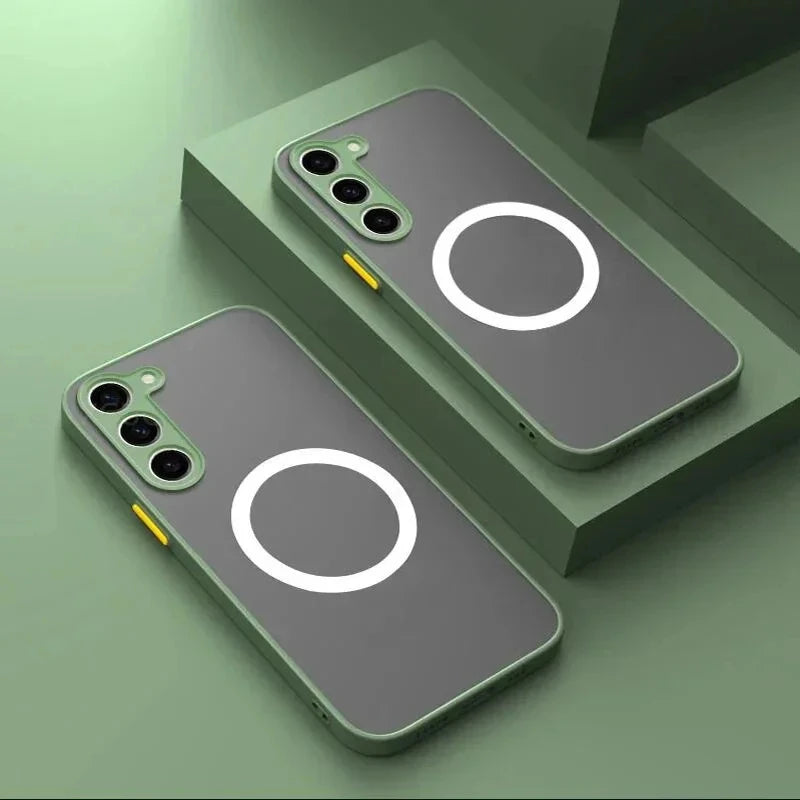 Matte Magnetic Case For Samsung Galaxy S25 S24 S23 Ultra S25DEGE S24FE S23FE S22 S21 S25 S24 S23 Plus S21FE Translucent Cover