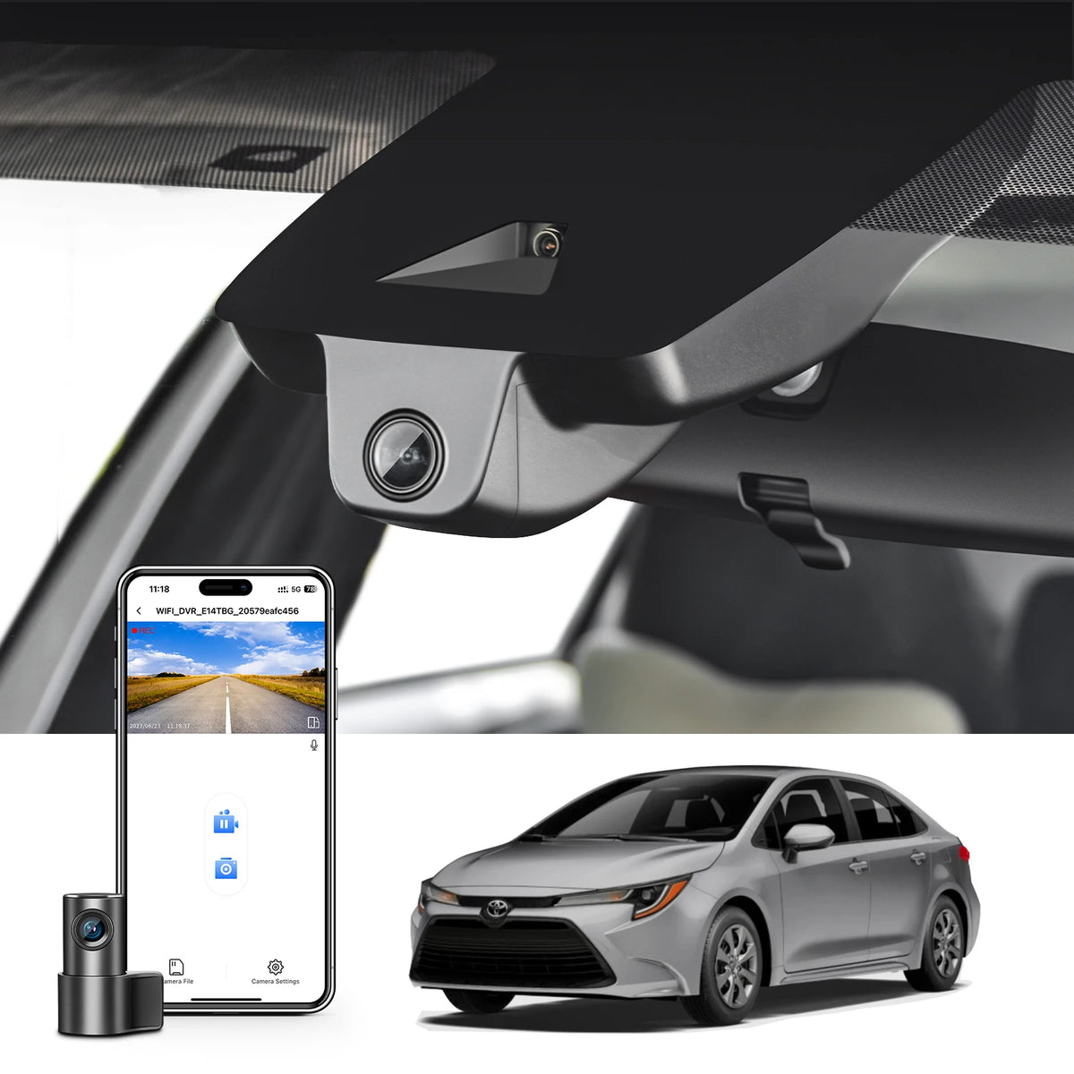 Mangoal Dedicated Dash Cam 4K for Toyota Corolla & Corolla Hybrid Dash Car Camera 2019-2026 GPS WiFi & App Night Vision