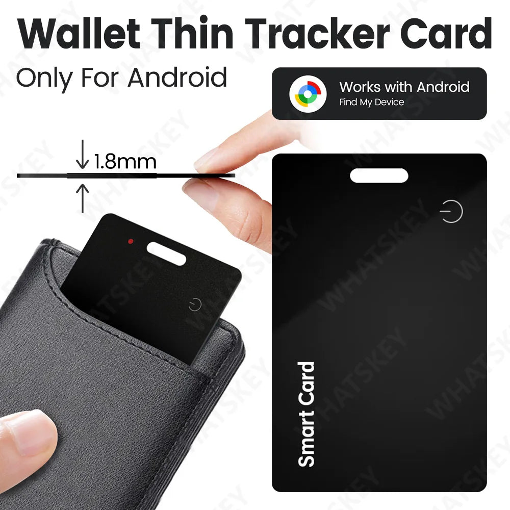 Ultra Thin Global GPS Android Tracker Card Wireless Charging Waterproof Smart Wallet Tracker Card with Google Find My Device App