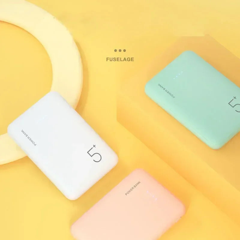 5000mAh Portable Ultra-thin Power Bank with Double USB TYPE C OUTPUT Fast Charging Poverbank for IPhone 14 13 12 8 Xiaomi Huawei