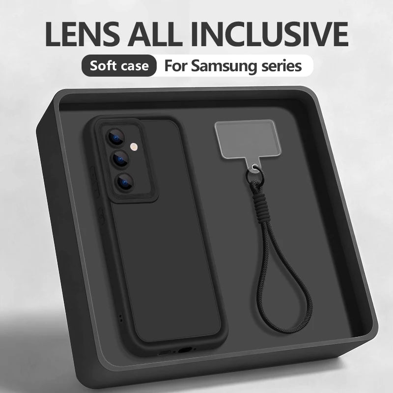 Soft TPU Lanyard Phone Case For Samsung Galaxy A57 A37 A56 A26 A16 A17 A36 A55 A54 5G S25 S24 FE S26 S23 S22 Ultra S25Edge Cover