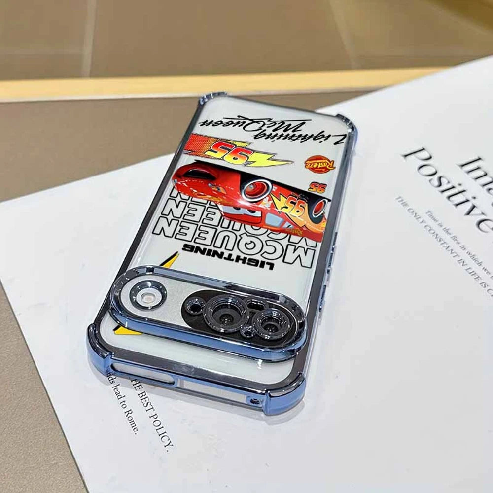 Cars Lightning McQueen Phone Case For Google Pixel 10A 9A 9 8A 8 7A 7 Pro XL Plating Drop-proof Transparent Soft Cover