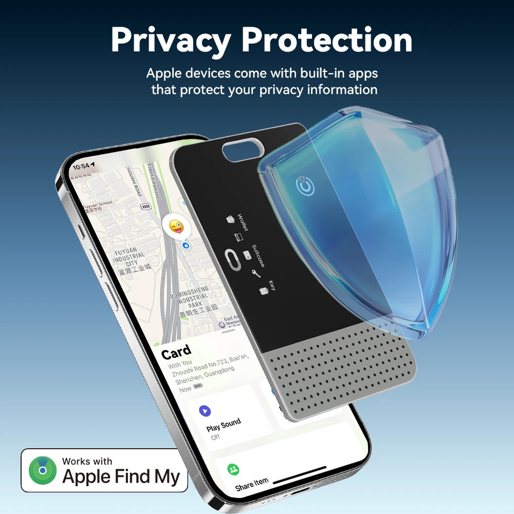 RSH Thin Wallet Card Tracker Wireless Charging Smart Tag Bluetooth Air Tag for Apple Find My APP IOS Keys Suitcase Bag Locator