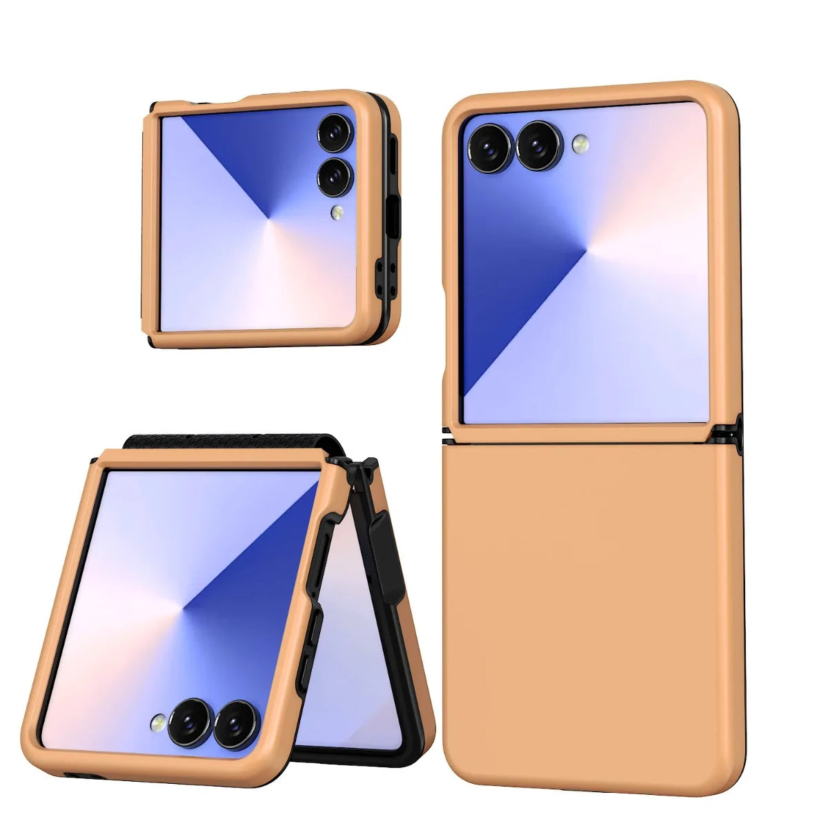 Case for Samsung Galaxy Z Flip 8 7 6 5 with Hinge Connection Luxury 2 IN 1 Hard PC+Soft TPU Shockproof Armor Phone Cover Funda