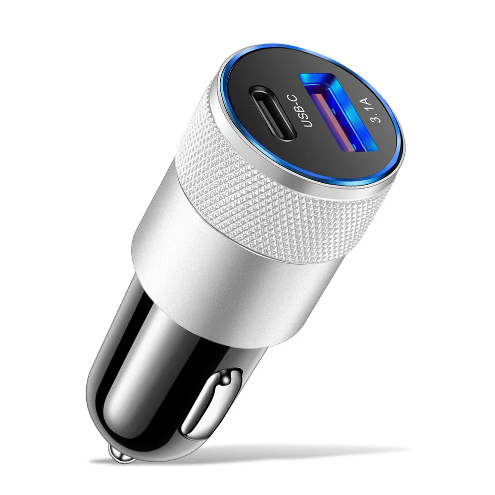 66W 3.1A USB Car Charger Type C Fast Charging Adapter For Xiaomi Huawei iPhone PD Charger Car Adapter Socket Cigarette Lighter