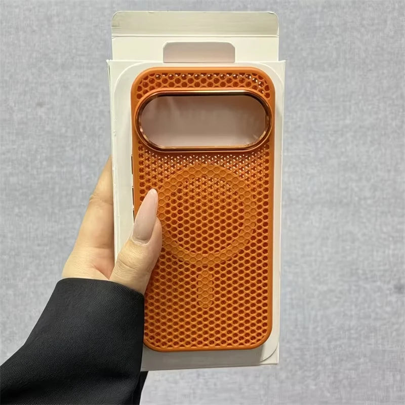 Case For Google Pixel 10 Pro XL 11 Pixel11 For MagSafe Magnetic Cooling Honeycomb Mesh Protective Cover Metal Lens Frame Shell