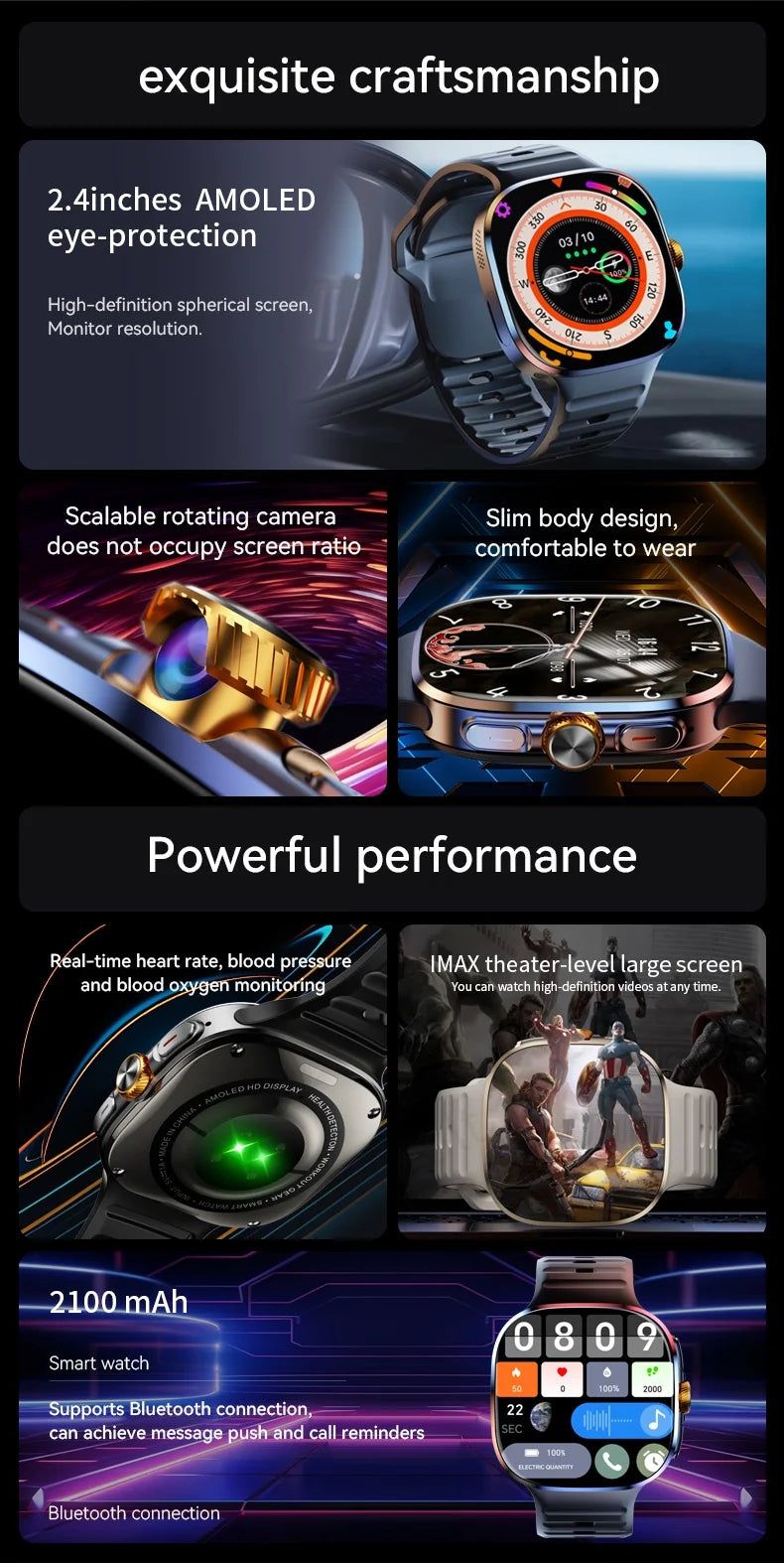 M99 4G 5G Full Netcom Smartwatch 2.4 inch Amoled Screen insert Sim Card GPS WIFI 190° Rotating Camera Game Android Smart Watch