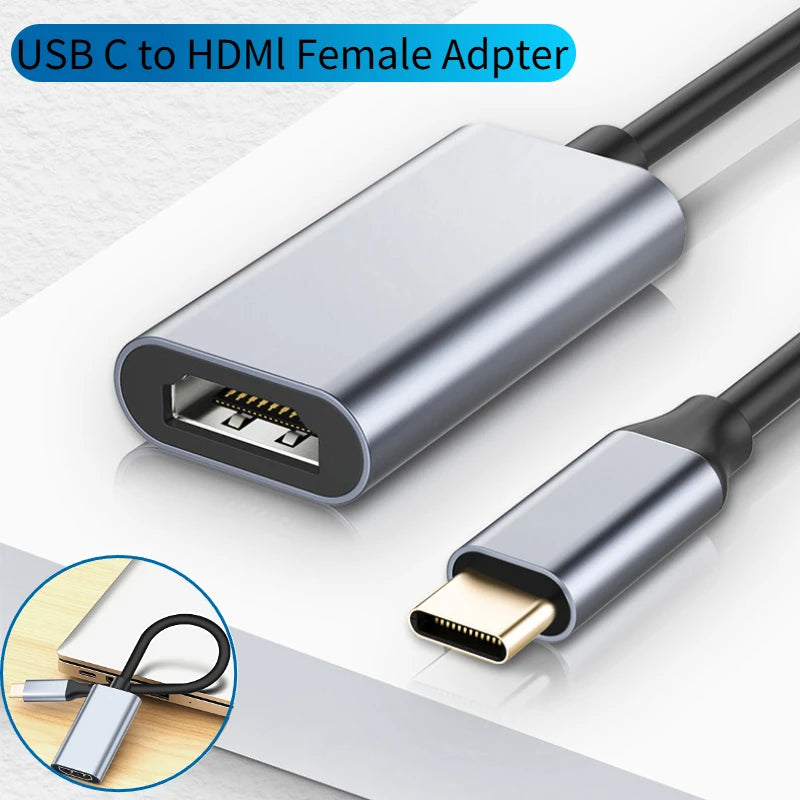 USB Type C to HDMI-compatible Cable USB C to HDMI Converter 4K USB 3.1 HDTV Cable Adapter for MacBook Chromebook Samsung Xiaomi