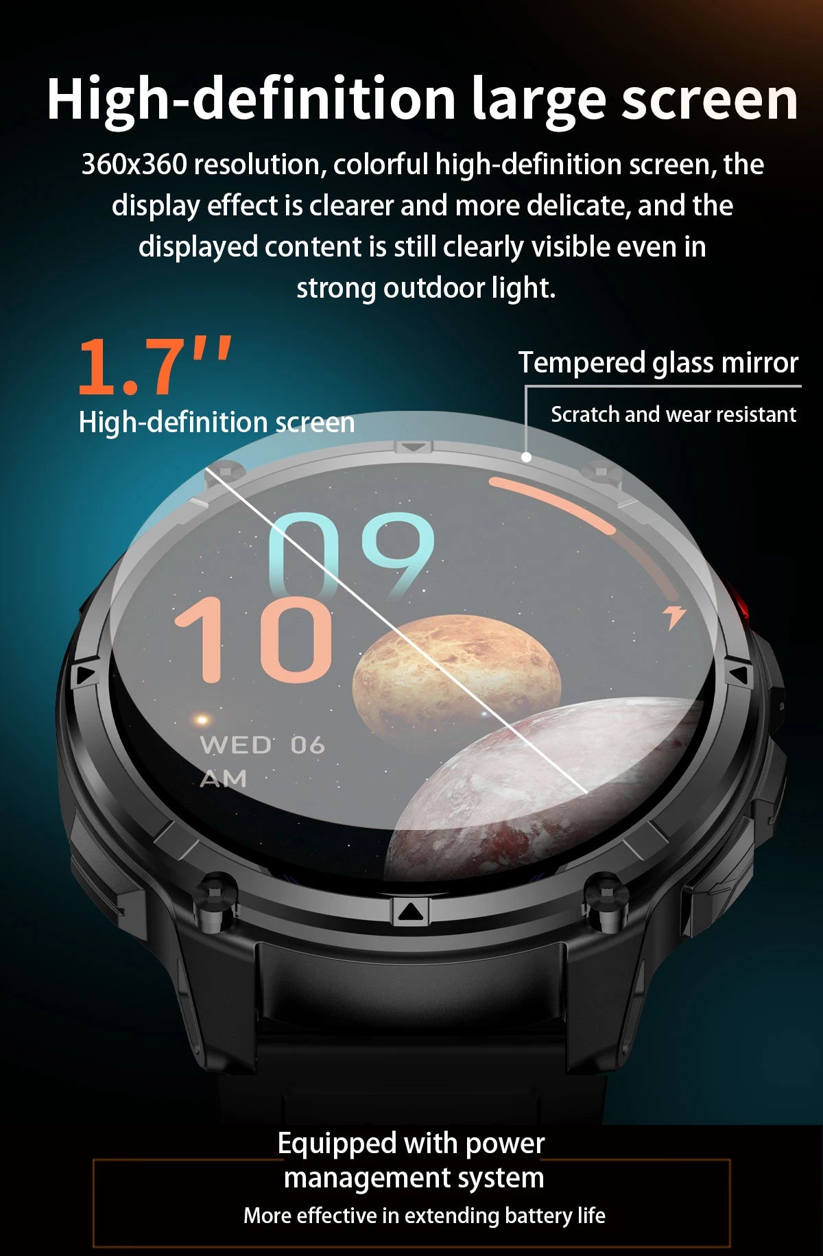 2026 New 1100mah AMOLED Smart Watch Men 170+Sport Fitness LED Flashlight IP69 Waterproof Bluetooth call GPS track Smartwatch iOS