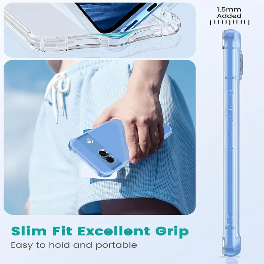 Thick Shockproof Clear Silicone Phone Case For Google Pixel 9 9A 8 8A 7 7A Pro 6 6A Pixel 9 Pro XL 5G Back Cover