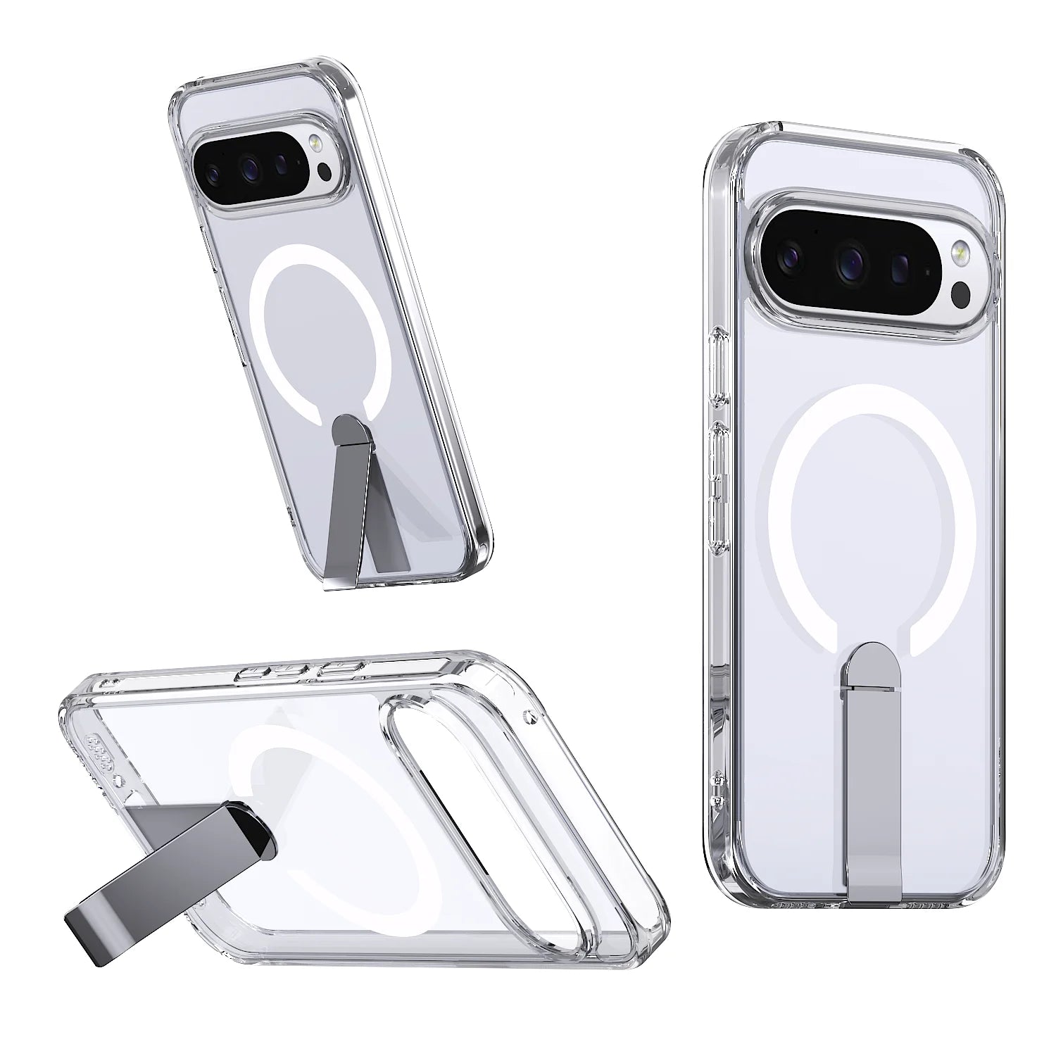 Matte Magnetic Kickstand Case For Google Pixel 9A 10 9 Pro XL Shockproof Anti-Fingerprint Protective Cover