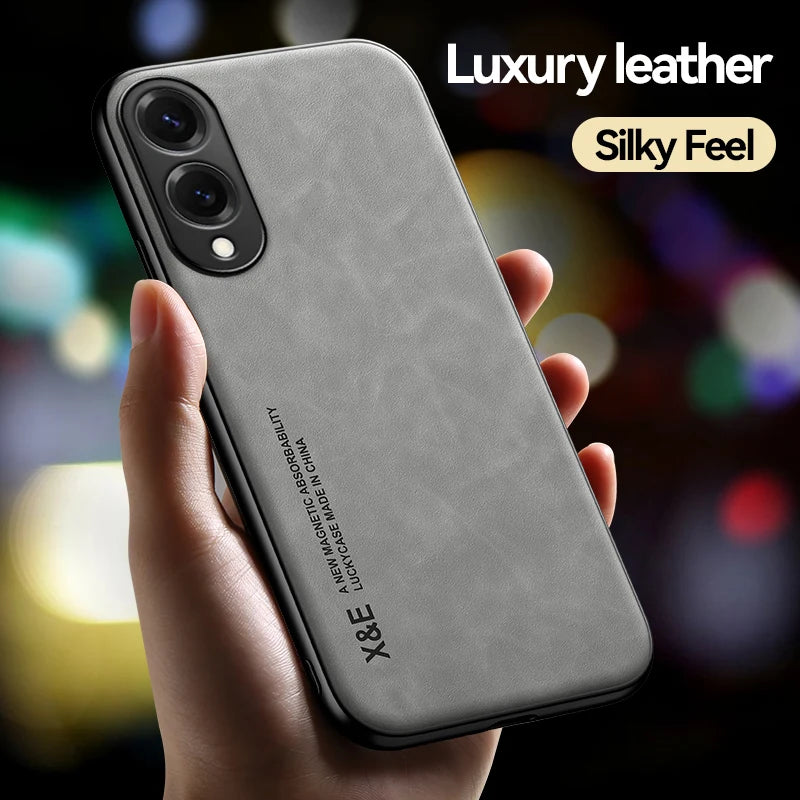Magnetic Sheepskin Leather Case For Samsung Galaxy S26 S25 S24 S23 S22 S21 S20 Ultra FE S25 Edge S10 S9 Plus Shockproof Cover