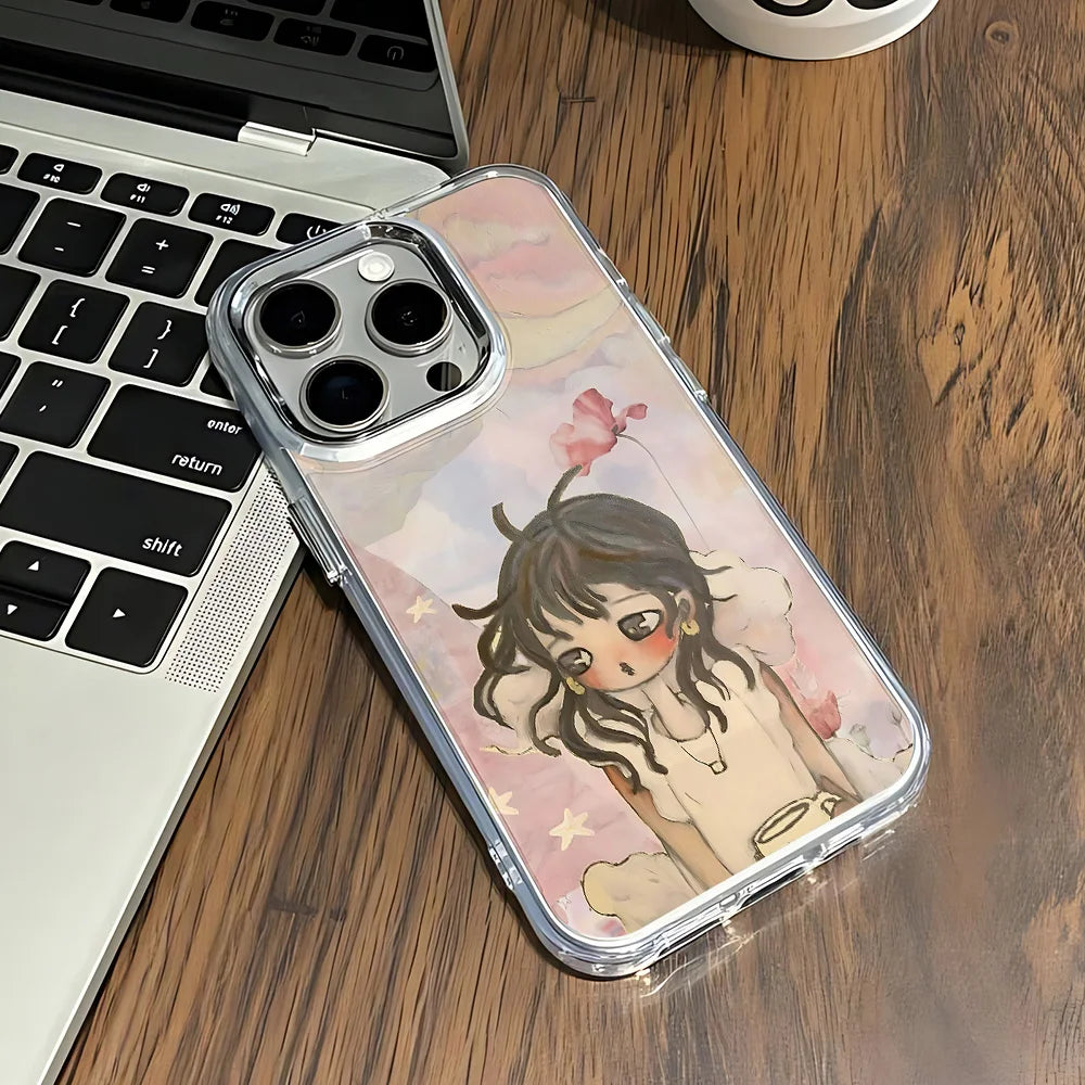 Anime A-Aya Takano Girl Art Phone Case For IPhone 17 16e 16 15 14 13 12 11 Mini Pro Max X XR 8 7 Air Plus Transparent Soft Cover