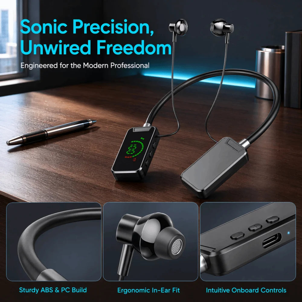 Bluetooth 5.3 Bluetooth Earphones Handsfree HIFI Sound Neckband Earphones Long PlayTime LED Display Noise Reduction Earbuds