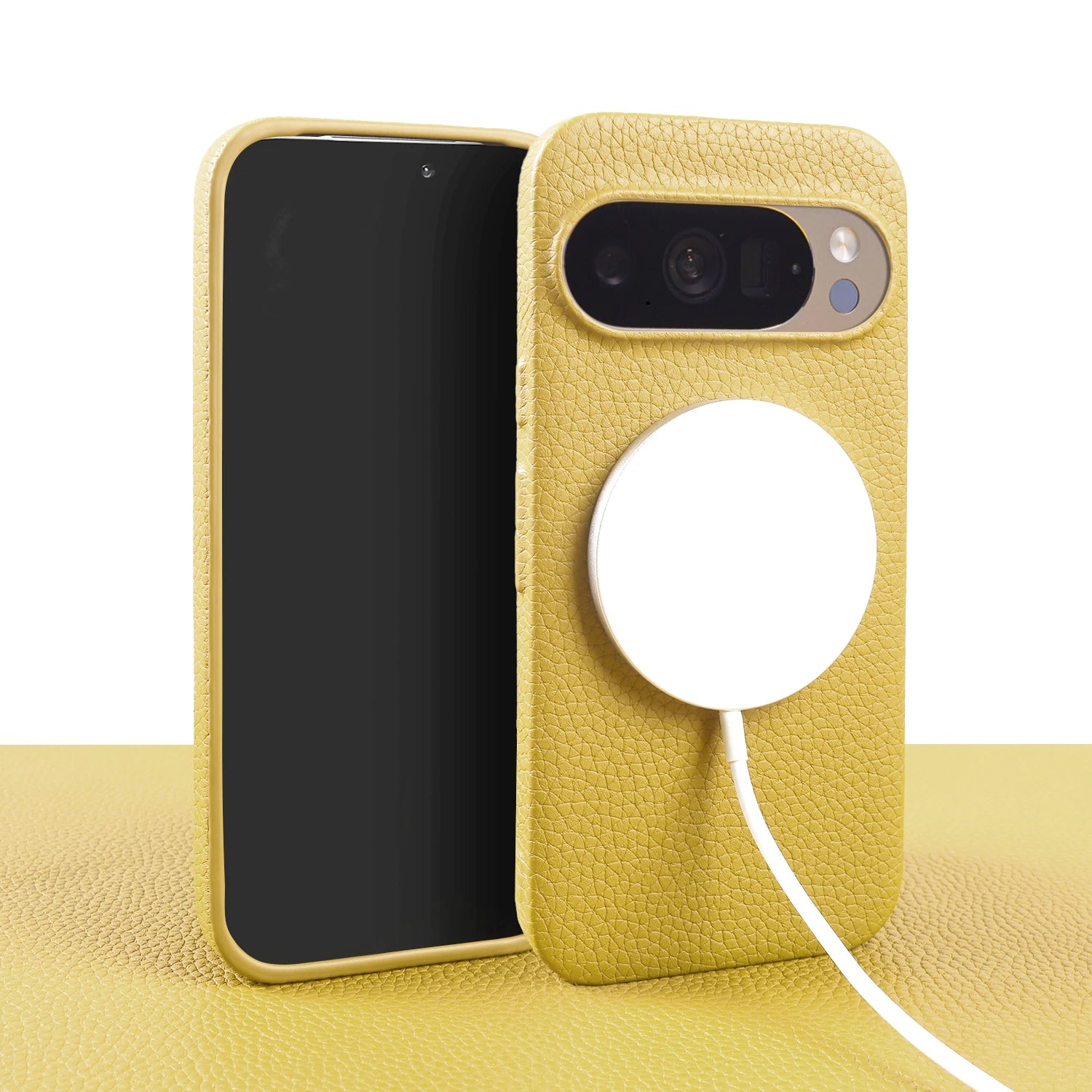 For Magsafe Magnetic Lychee Genuine Leather Case For Google Pixel 10 Pro XL Pixel10 9A 8A 7A Pixel 7 8 9 Pro XL Phone Back Cover