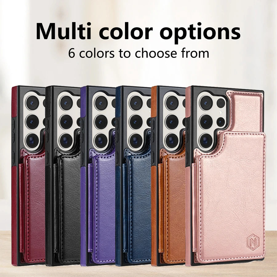 Wallet RFID Blocking Layer Protect Anti-Theft Magnetic Leather Case For Samsung Galaxy S26 Ultra S25 Plus S24 S23 S22 S21 S20 FE