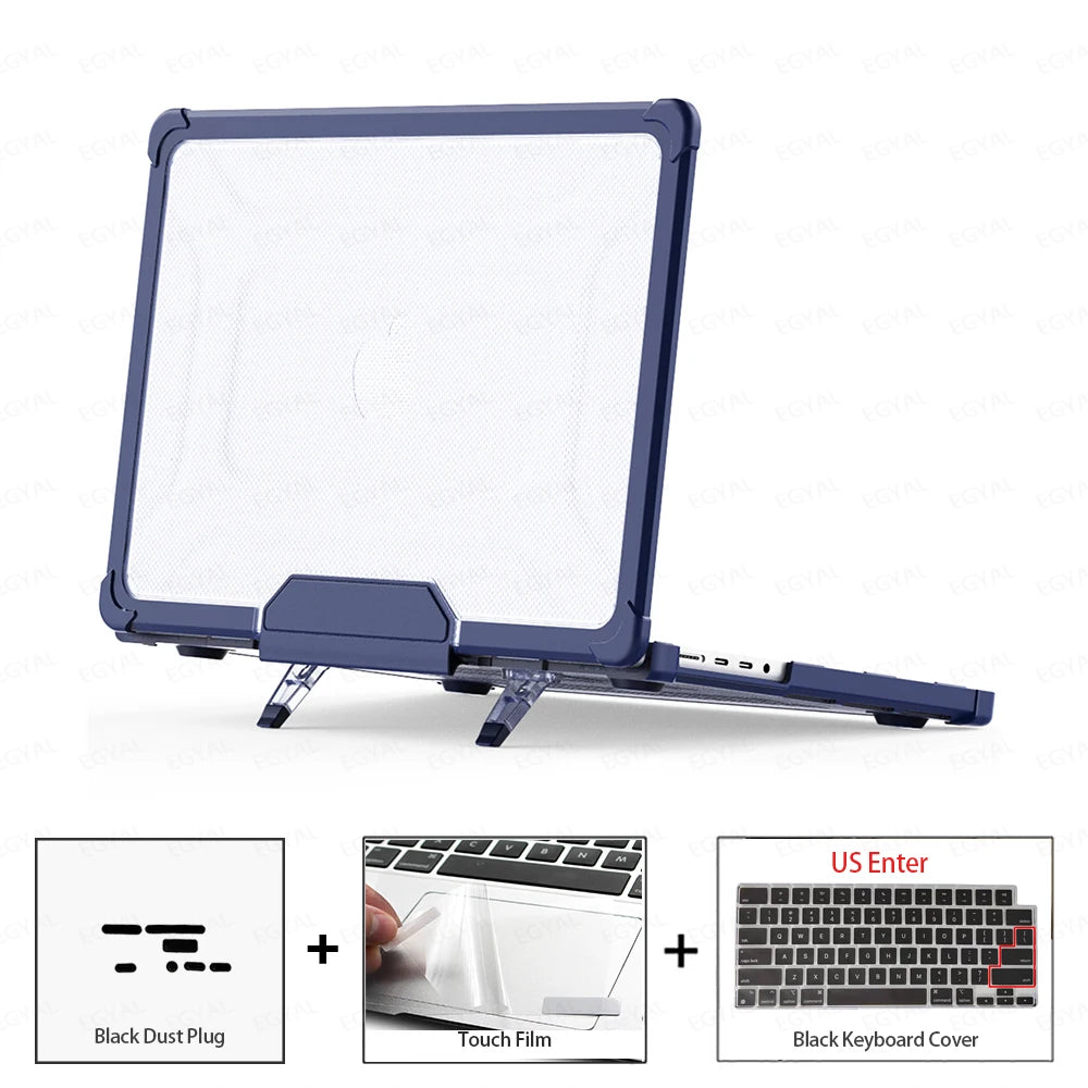 Laptop Case for MacBook Air 15 2025 Cover with Dustproof Plug & Touch Film & Keyboard Cover for MacBook Air Pro M1 M2 M3 M4 Case