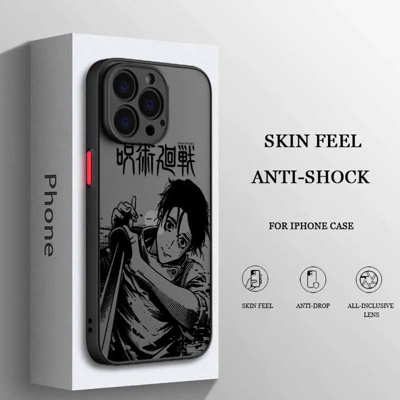 Jujutsu Kaisen Fantasy Anime Cover For iPhone 17 16E 16 15 14 13 12 Mini Pro Max Plus Frosted Translucent Soft Capa Phone Case