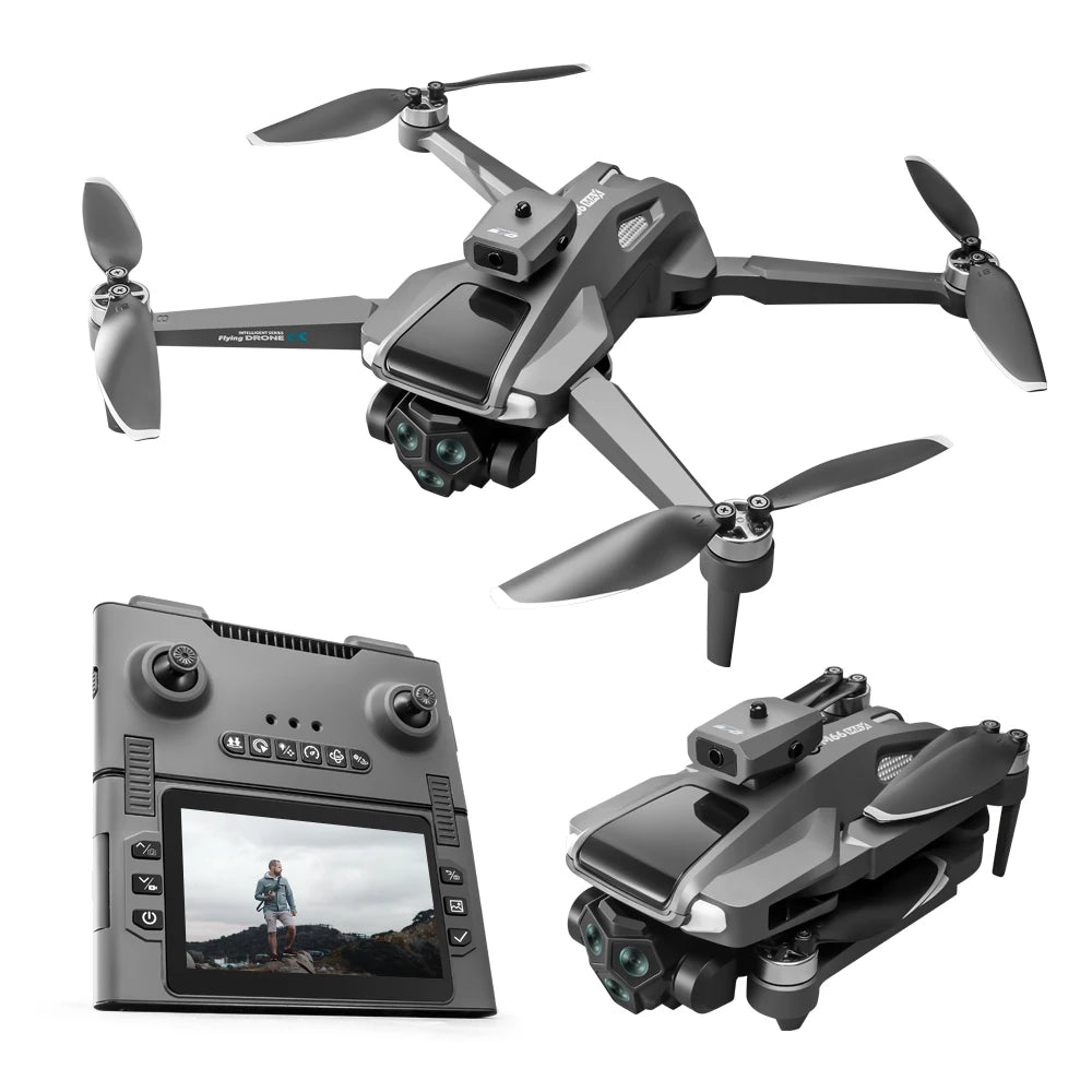 M66 Triple Battery Brushless Drone - Screen Remote Gesture Control Zoom Photography Smart Obstacle Avoidance New Model